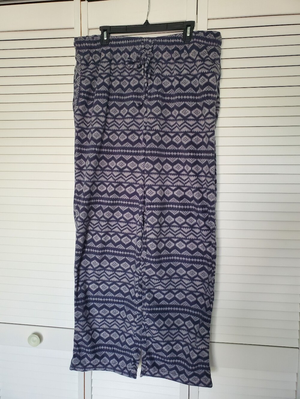 Cuddl Duds Navy Blue And Gray Men's Fleece Pants
